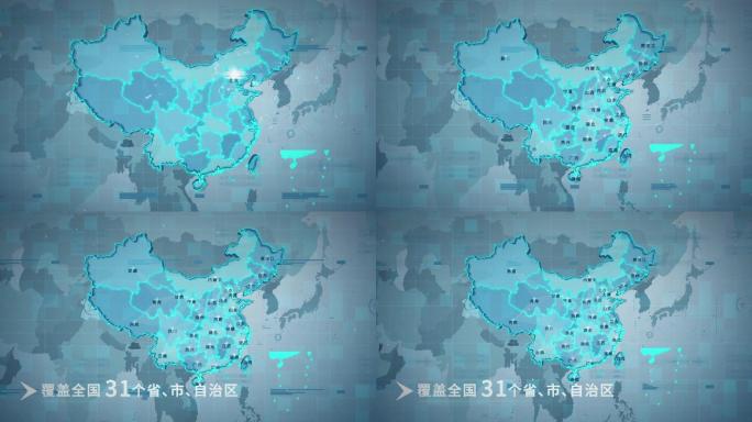 科技感全国辐射地图