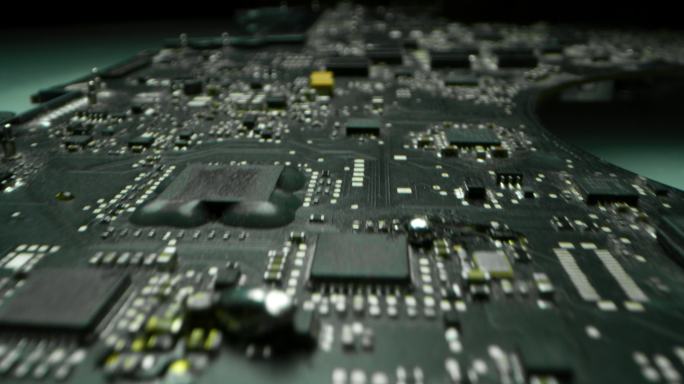芯片的宏观拍摄电子芯片5G芯片科技未来