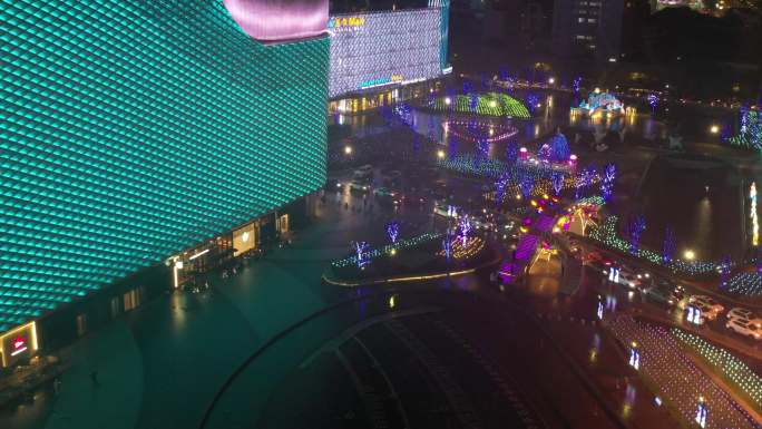 4K原素材-航拍上海爱琴海购物公园