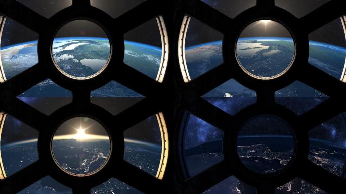 从国际空间站看日落