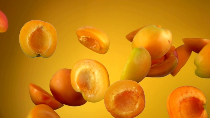 多汁的杏子去核干鲜果创意拍摄
