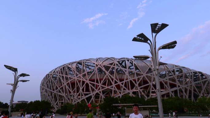 鸟巢大氛围延时素材、鸟巢夜景延时