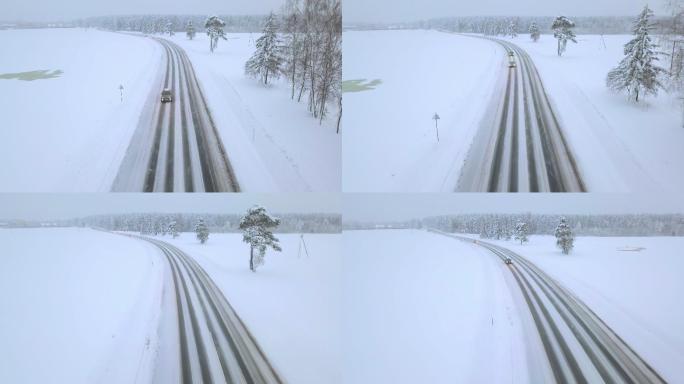 道路和村庄赶路圣诞回家