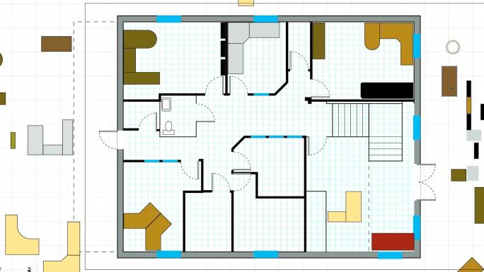 在CAD系统中设计建筑物的平面布置图