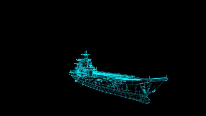 蓝色科技全息辽宁号航母带通道循环