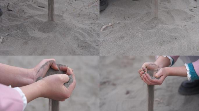 升格慢镜头握不住的沙子素材