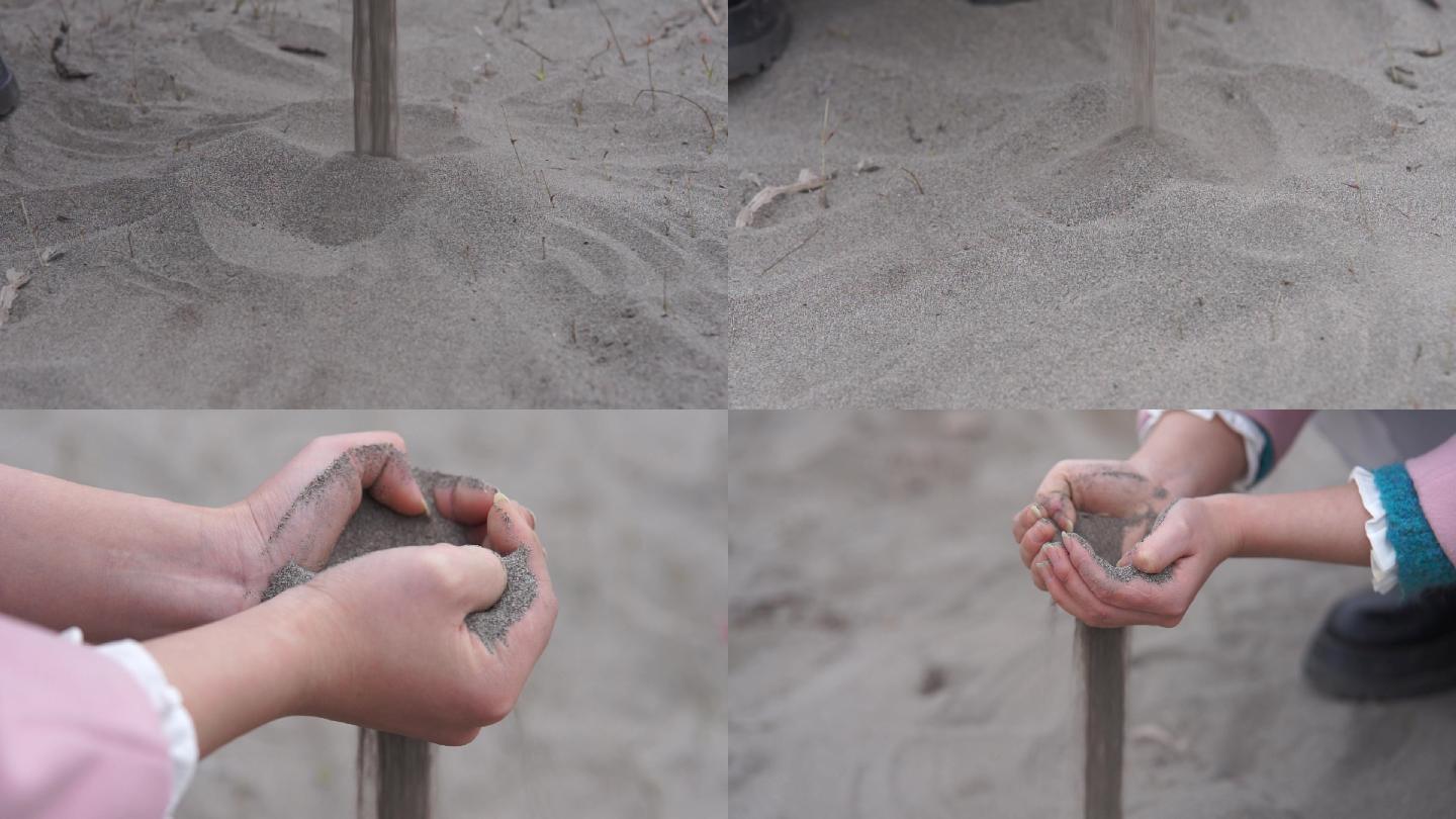 升格慢镜头握不住的沙子素材