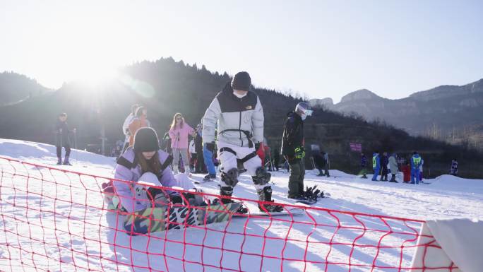 滑雪 逆光 自由式 冬奥会 素材 冬天