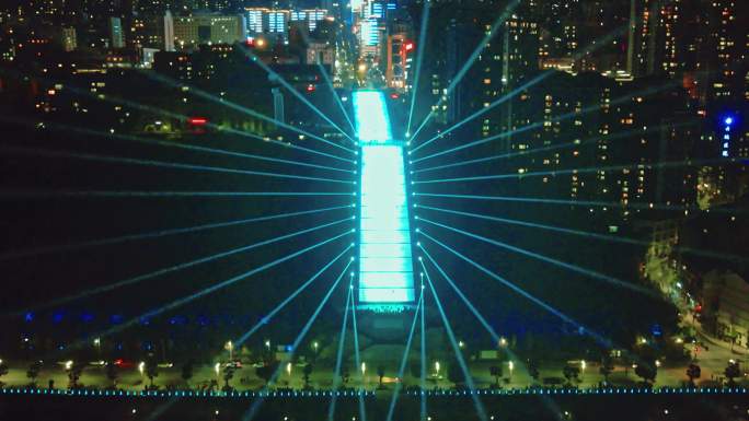 4K城市大型灯光秀（三峡之光）实拍视频