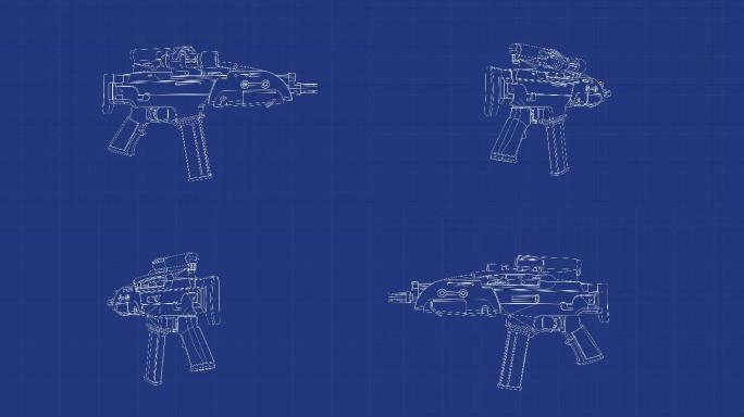 枪械科技线框蓝图