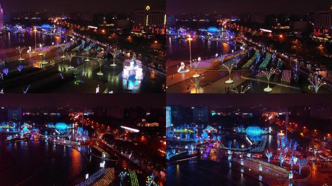 4K原素材-航拍上海爱琴海购物公园广场