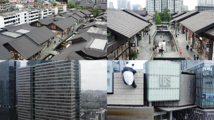 四川成都太古里4k航拍延时人流网红打卡