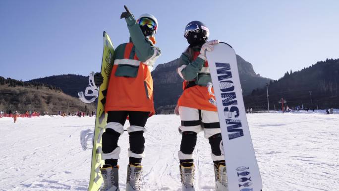 冬奥会 滑雪素材 单板 模特 向往