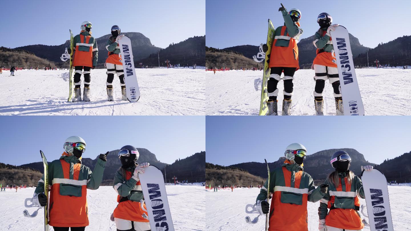 冬奥会 滑雪素材 单板 模特 向往