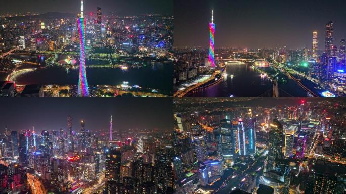 5K广州航拍珠江新城夜景