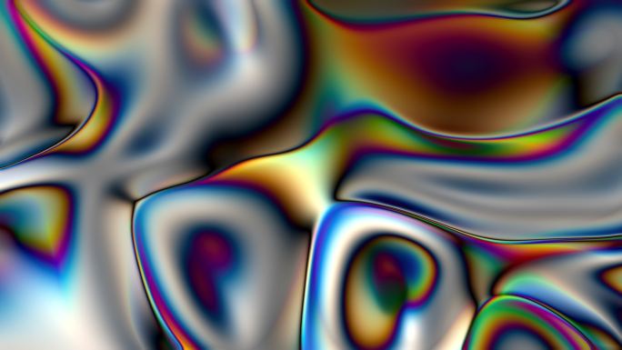 抽象彩色流体波背景特写。