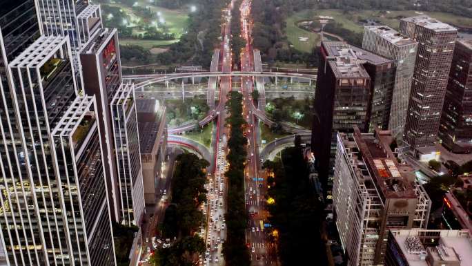 深圳市南山区科技园夜景航拍4k