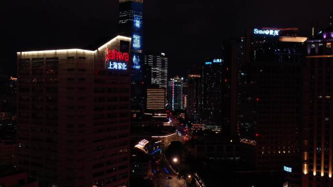 4K原素材-上海北外滩跨年霓虹灯广告牌