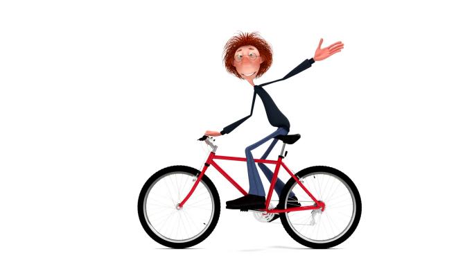 骑自行车的男孩骑自行车的卡通人物动画人物