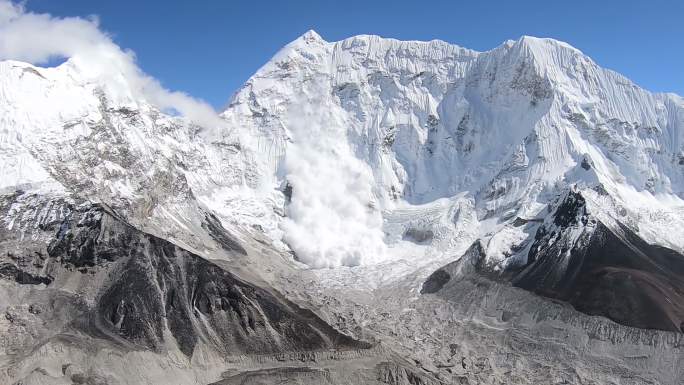 尼泊尔喜马拉雅山大雪崩