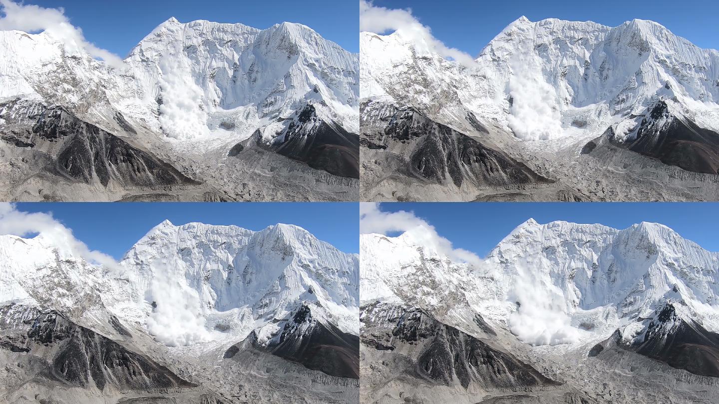 尼泊尔喜马拉雅山大雪崩