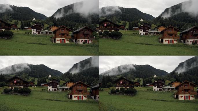 瑞士瓦莱斯州的典型瑞士村庄。