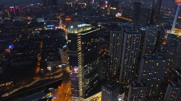 沈阳万科春河里 万科中心夜景环绕4K