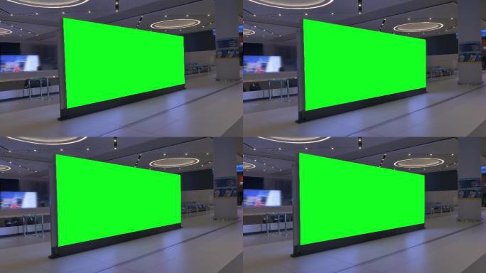 绿色屏幕的机场广告牌
