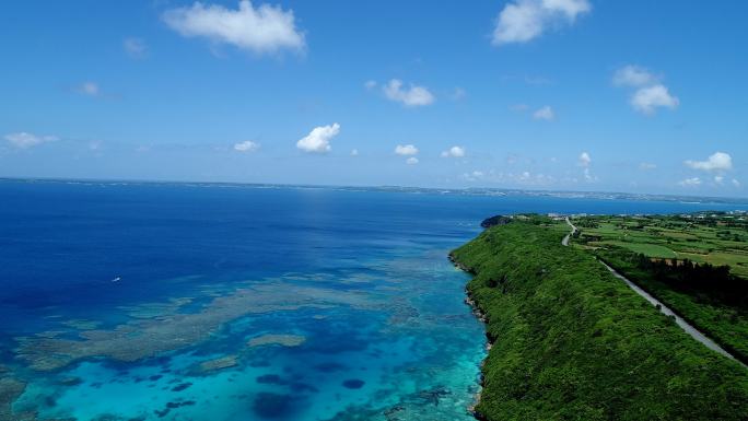 日本冲绳美丽的海景