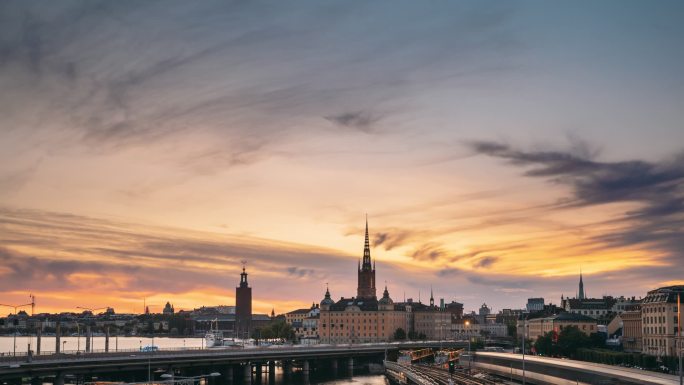 瑞典斯德哥尔摩。城市主城区宣传片经济建设
