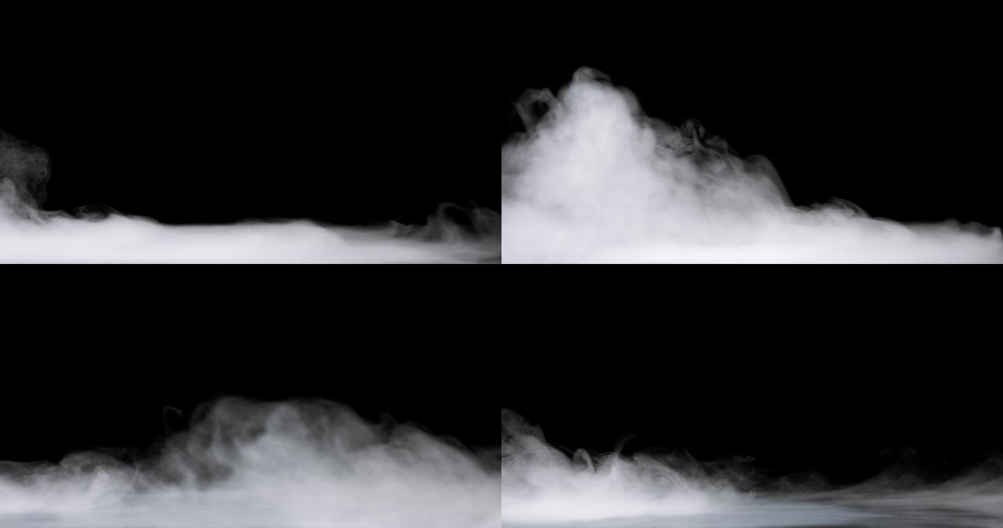 雾从画面底部出现云雾厚重一层