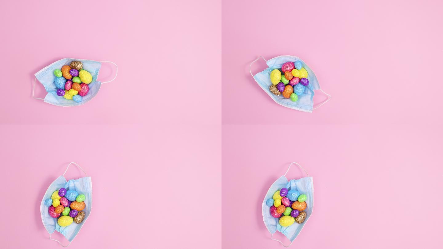 复活节彩蛋定格动画艺术创意彩色糖果