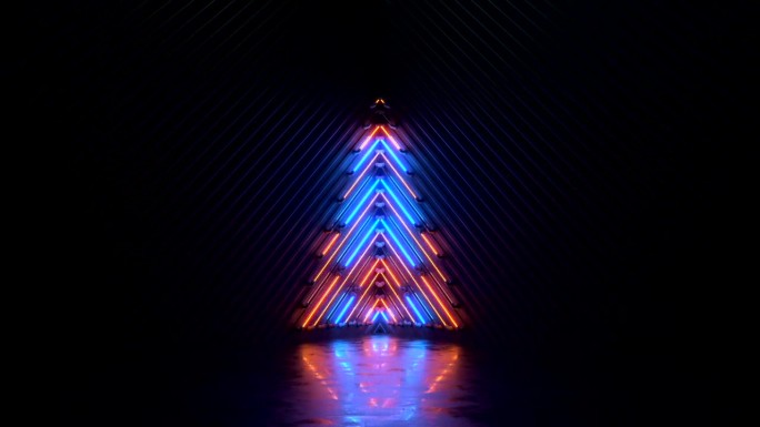圣诞树闪烁霓虹灯动画