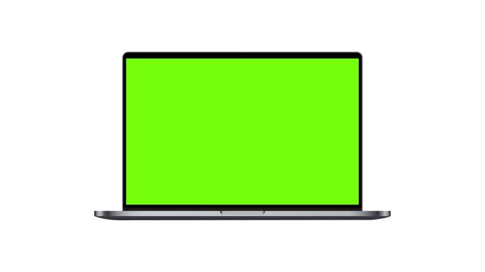 绿色屏幕隔离在白色背景上