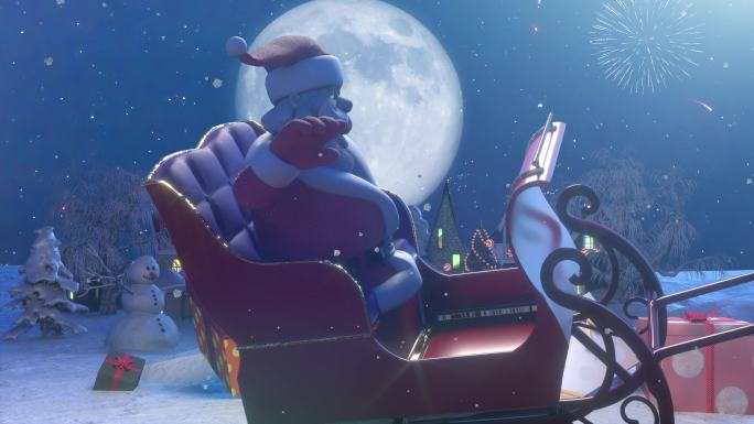 美丽的圣诞3d渲染动画
