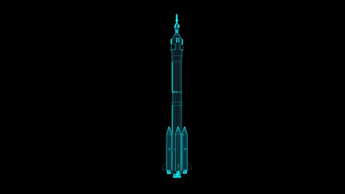 蓝色科技全息火箭带通道循环