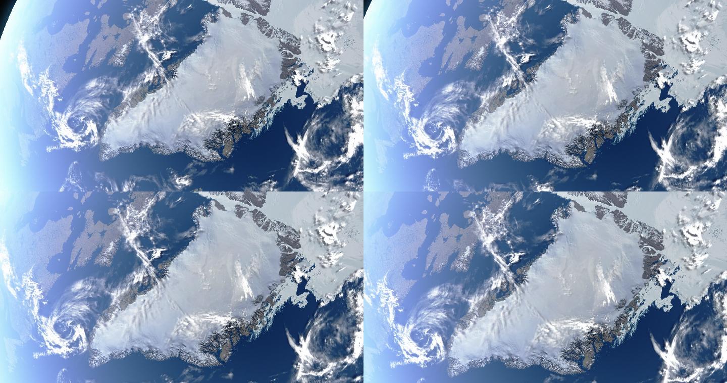 显示白天格陵兰岛的逼真3d动画