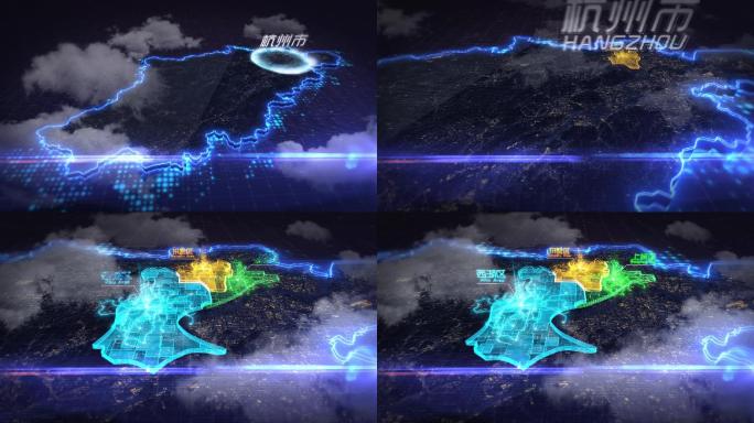 4k 1920科技感杭州市区位