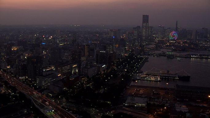 夜晚城市景观城市夜景宣传车流量延时