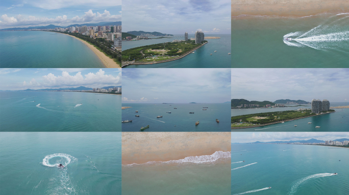 4K航拍2022年三亚城市宣传片海上游艇