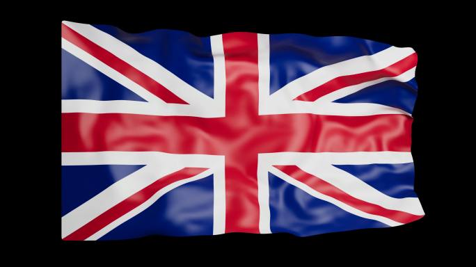 英国  英国国旗飘  带Alpha通道