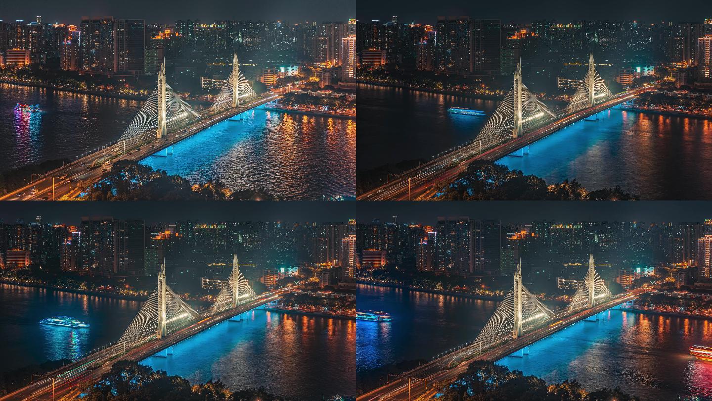广州海印桥夜景 延时摄影【8K】