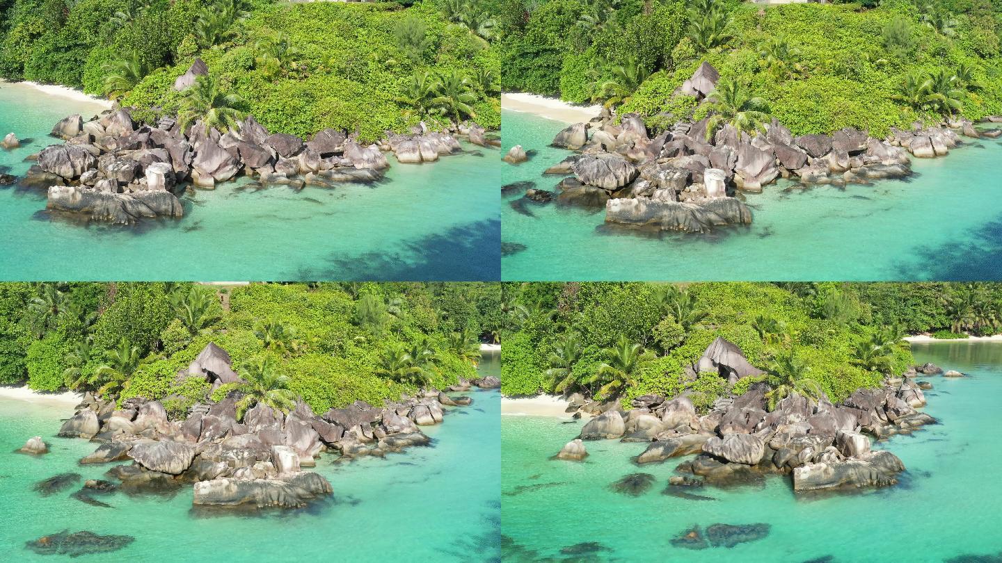 塞舌尔群岛海滩青山绿水热带雨林野外海岛