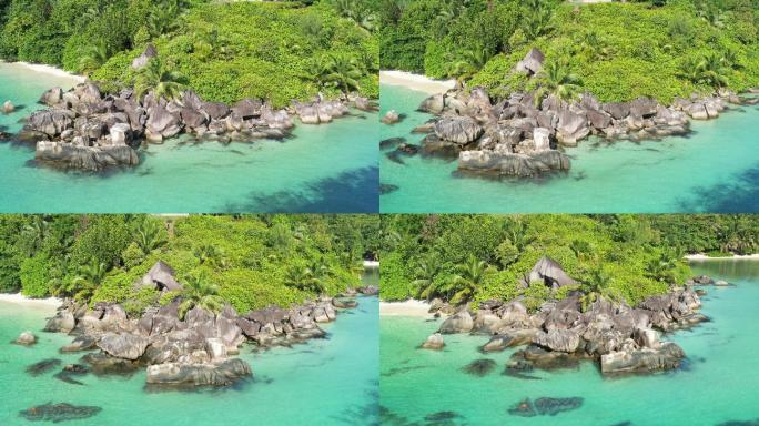 塞舌尔群岛海滩青山绿水热带雨林野外海岛