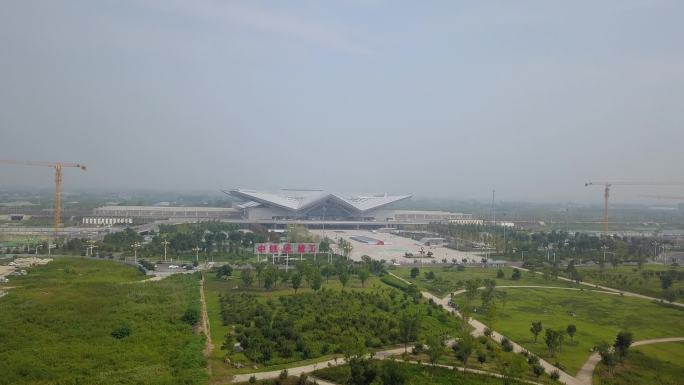 潍坊城市 高铁北站 航拍 大景