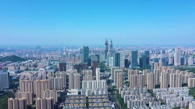 4K济南航拍历下区高新区CBD