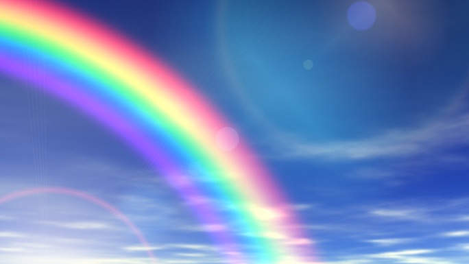 彩虹；美丽的天空唯美梦幻粒子流体星云星空