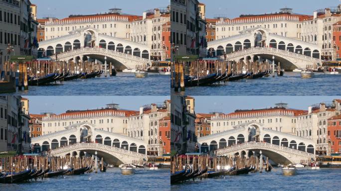威尼斯大运河上的船只航行