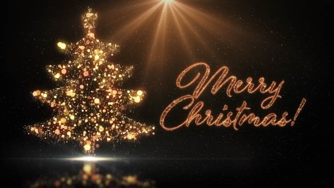金色圣诞树圣诞快乐美国节日西方传统
