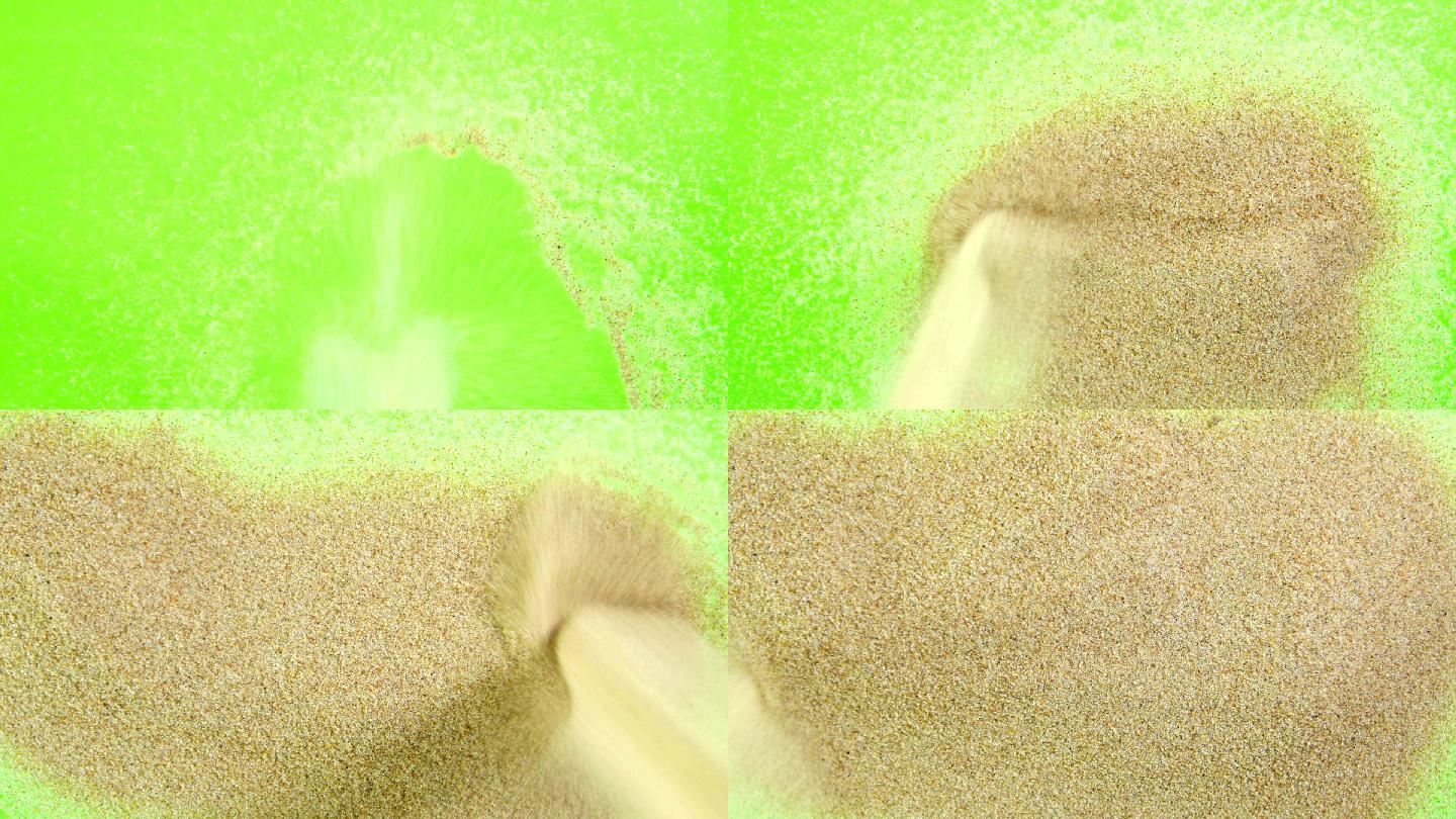 绿色屏风上的沙子